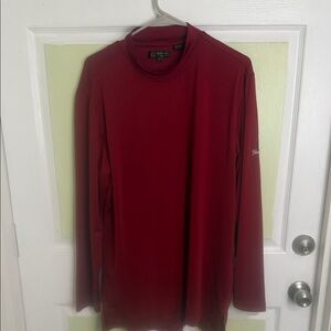 (1971) Monterey Club Long-Sleeve Mock Neck Performance Shirt - Burgundy, Size: L